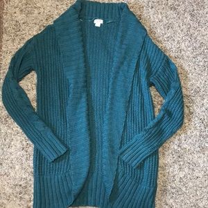 Massimo (Target) Teal Cable-knit Cardigan